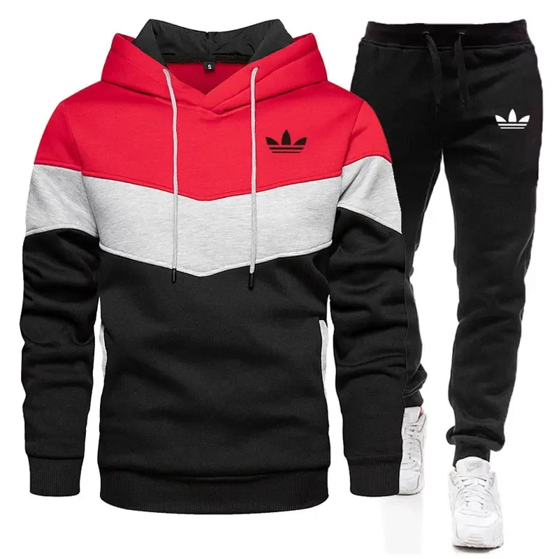 2024 brand autumn and winter hoodie suit men\'s fashion hoodie + brand pants 2 sets of casual jogging suit sportswear sweatshirt