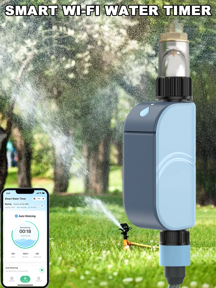 Intelligenter WLAN-Gartenbewässerungstimer Tuya Automatisches Ferngesteuertes Sprinkler-Tropfbewässerungssystem Batteriebetriebener Wasserregler Ventil Sprachsteuerung Alexa Google Home Yandex Alice