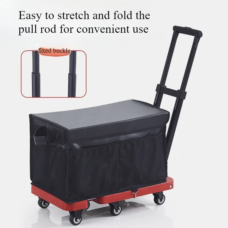 عربة قابلة للطي، شاحنة سحب محمولة قابلة للطي، عربة تسوق مسطحة للأمتعة المتحركة #4