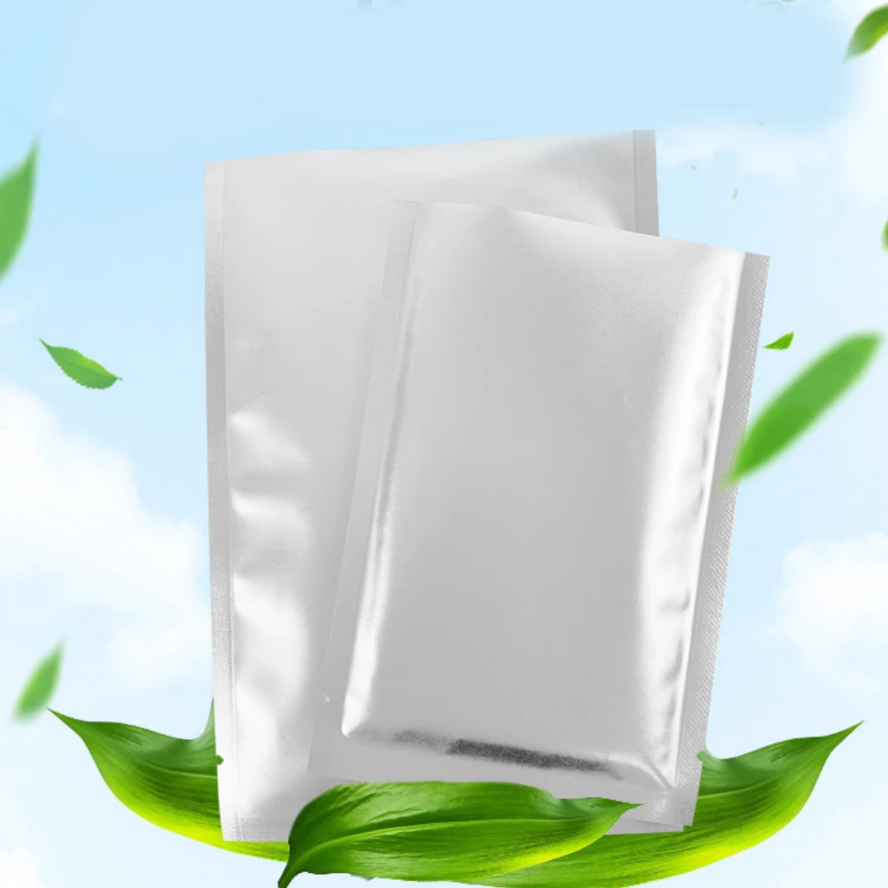 

100Pcs Silver Aluminum Foil Bag Mylar Food Package Pouch Airtight Heat Sealable Long Term Storage for Dried Fruits Cereal Grains