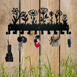 Flower Design Key Holder Metal Wall Mounted Rack Hook Wall Hanging Storage Rack Coat Rack Key Hanger Wall Hanging key Hanger