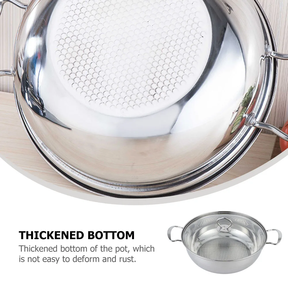 

1Pcs Stainless Steel Pot Thickened Bottom Conduction Hot Pot Cookware Large Capacity for Dinner Christmas