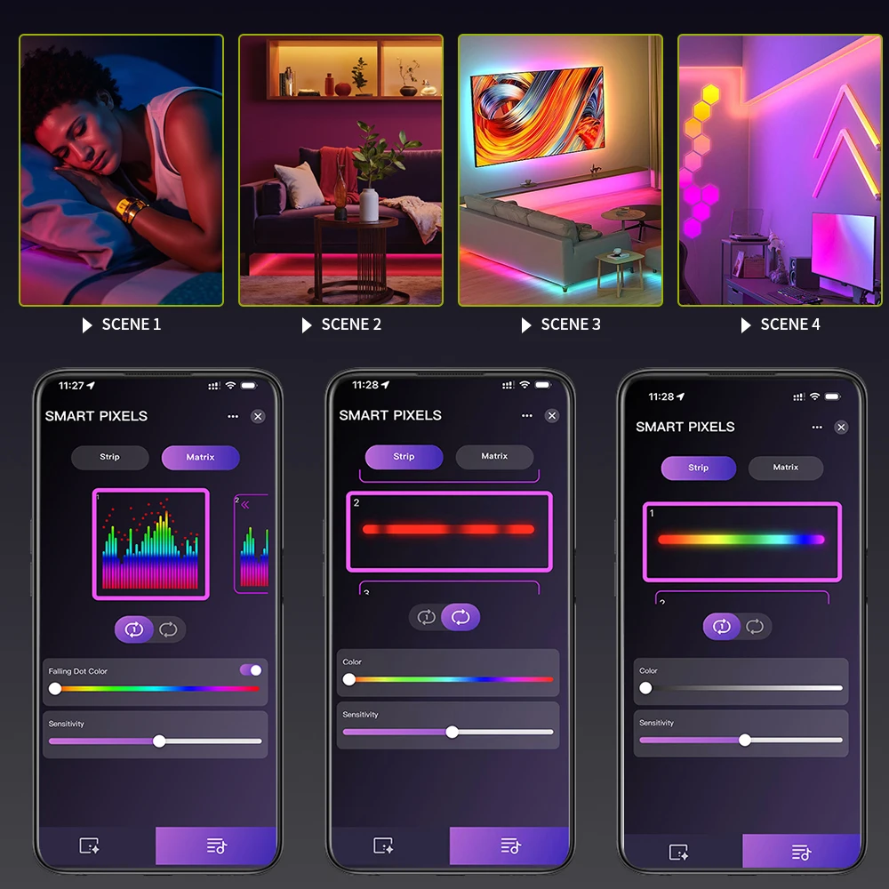 الملونة-X7 بلوتوث/واي فاي/زيجبي الذكية LED جهاز تحكم بالموسيقى إيقاع مزامنة بكسل الإضاءة لشريط WS2811 WS2801 WS2812B WS2815 #5