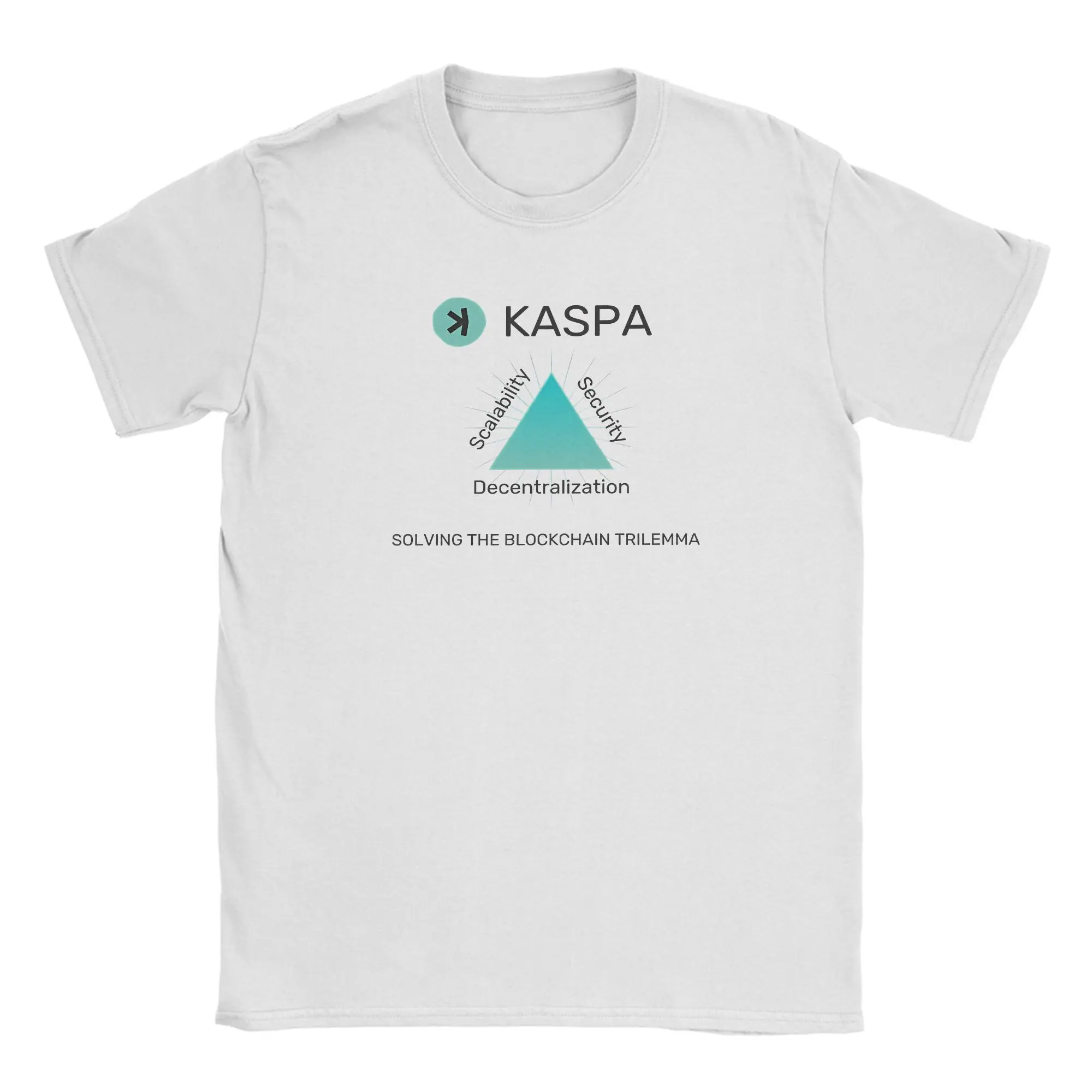 Kaspa حل نسخة Trilemma تي شيرت رجالي 100% قطن تي شيرت تقليدي Crewneck تي شيرت قصير الأكمام بلايز الحفلات