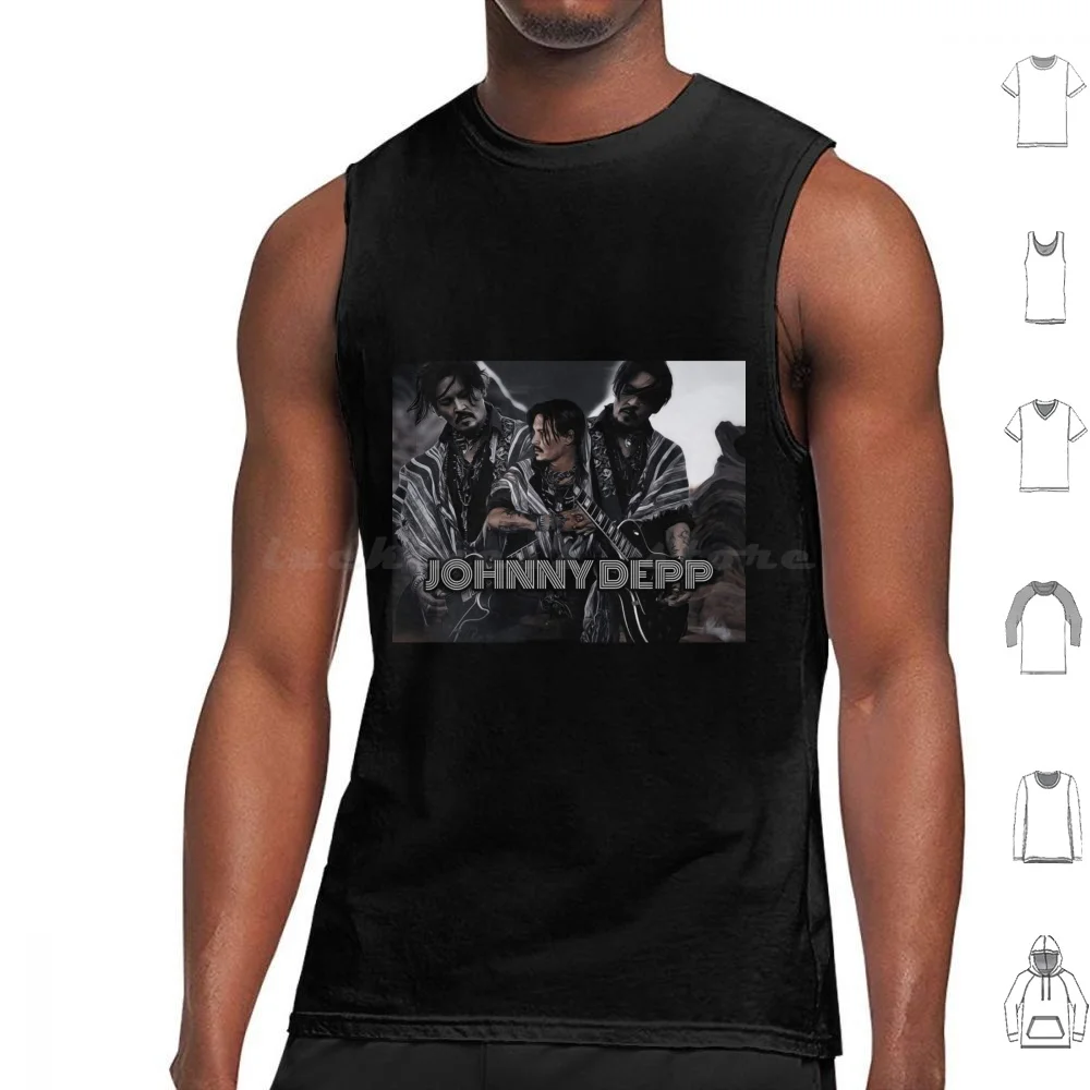 Johnny Depp Graphic Tee Pt 3 Tank Tops Print Cotton Johnny Depp Team Johnny Depp Graphic Design Johnny Guitar Black