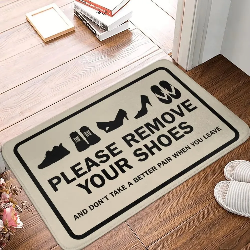 Welcome Home Please Remove Your Shoes Pattern Entrance Floor Mat Bathroom Absorbent Foot Door Mat Decoration Anti Slip Doormat