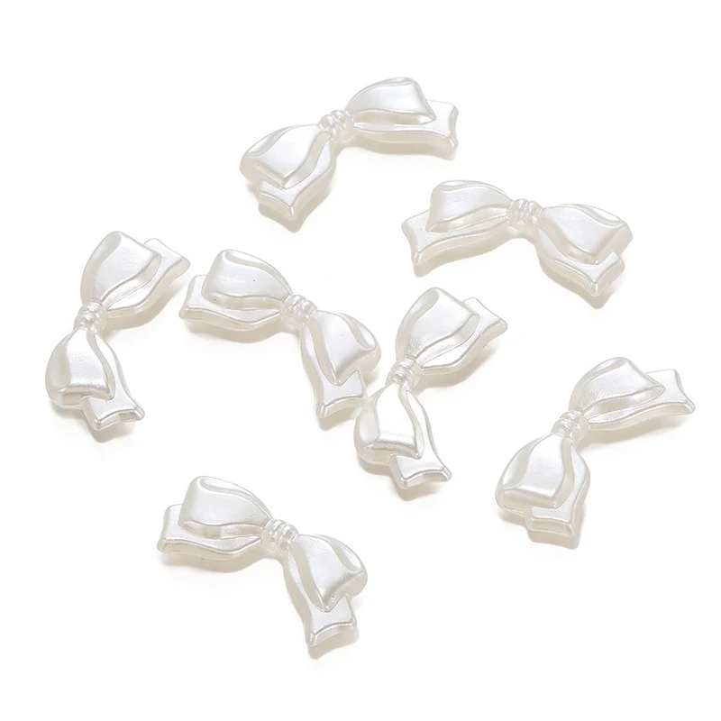

10 шт. белых акриловых бусин-бантиков, разделительных бусин-шармов для изготовления ювелирных изделий, набор для рукоделия, аксессуары для браслетов и ожерелий