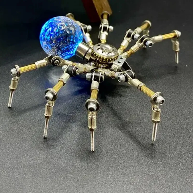 Steampunk Mechanical Insects Luminous Spider All Metal Handmade Crafts Home Decoration collection Gift - Finished Product