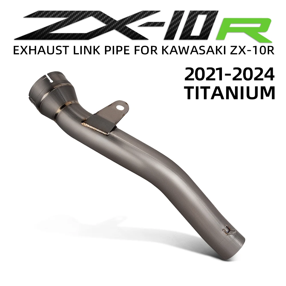 For KAWASAKI ZX-10R ZX10R 2021-2024 Motorcycle Exhaust System Modify Titanium Alloy Middle Link Pipe Slip On Racing Line Escape