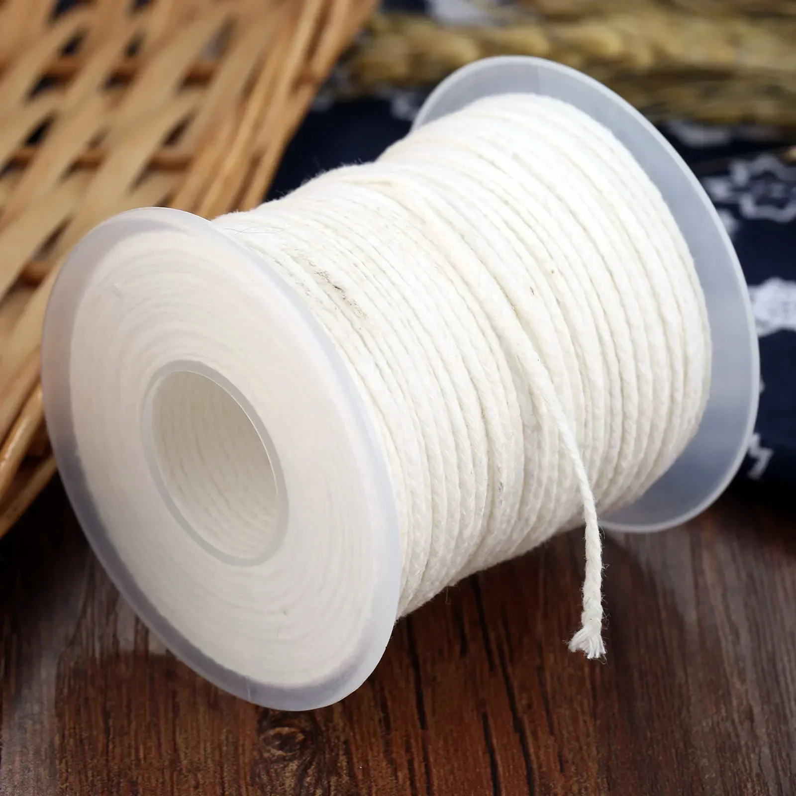 1 Spool of Unwaxed Cotton Square Braid Candle Wicks Candle Wax Core 61m X 2mm for Candle Making Craft DIY Candles Wicks Supplies