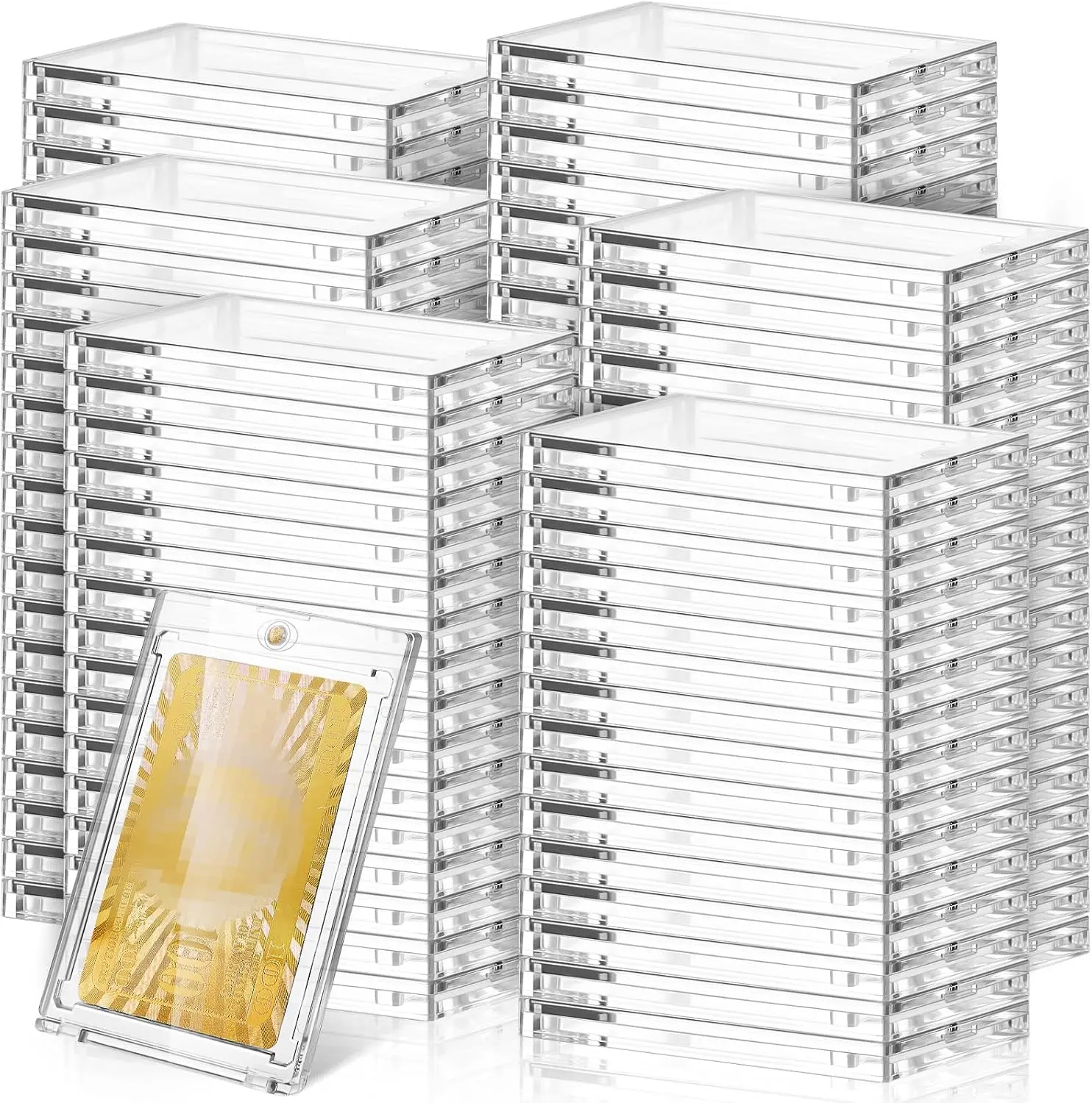 

200 Pcs 100 Pt Magnetic Card Holders, Clear Protectors for Thick Baseball Football Hockey Cards