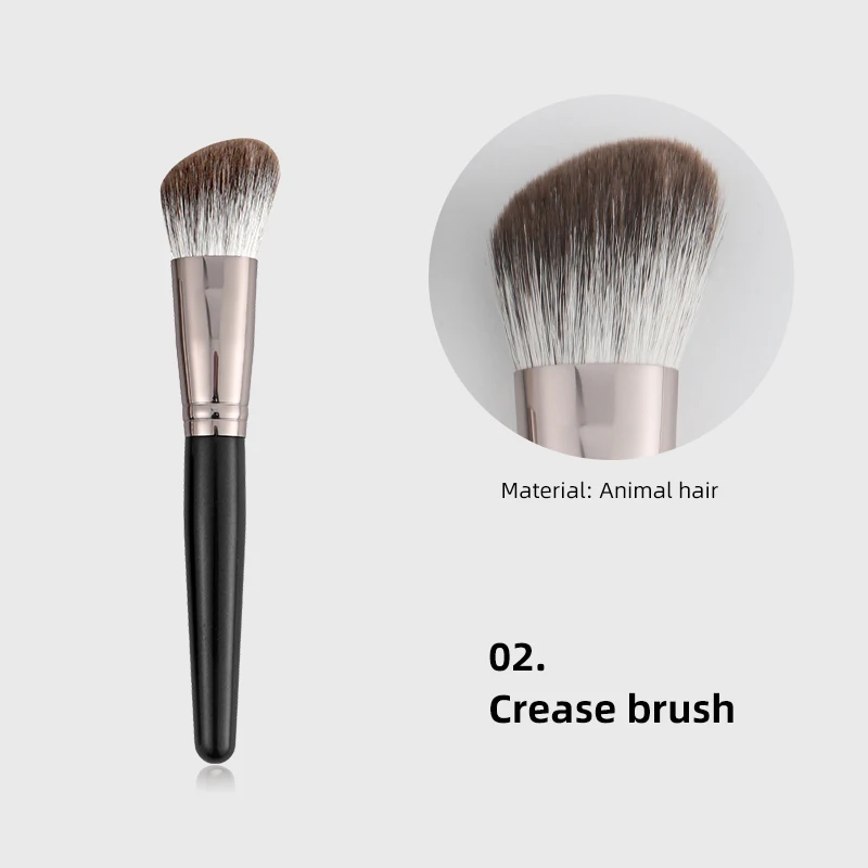 10本メイクブラシセット - プレミアムフォックスヘアパウダー/ブラッシュ/コンシーラーブラシ、人間工学に基づいたハンドル付きのアンチエイジング化粧ツール
