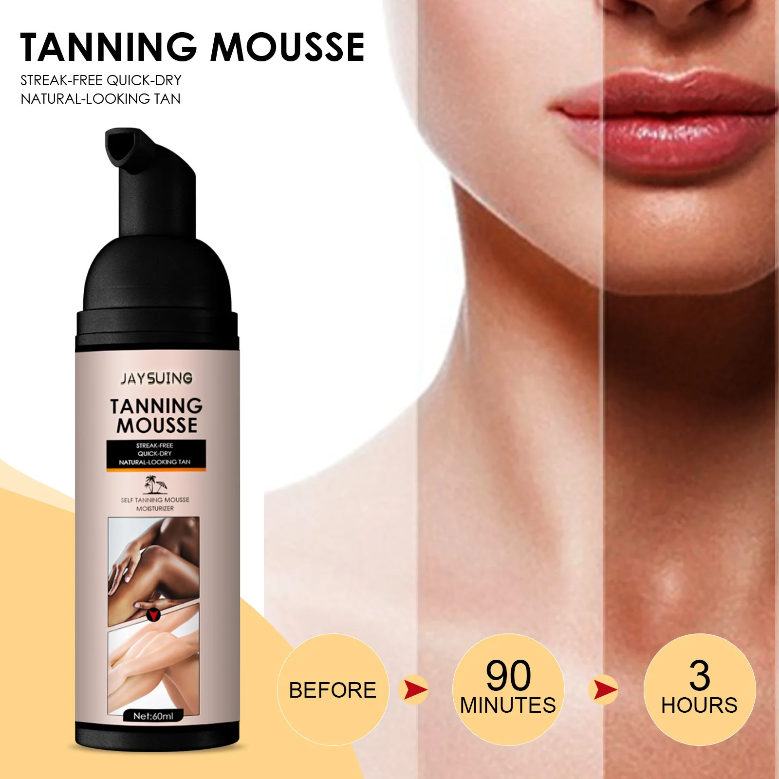 Cross border foreign trade beautiful black mousse bronze nutrition moisturizing moisture free wheat color black cream