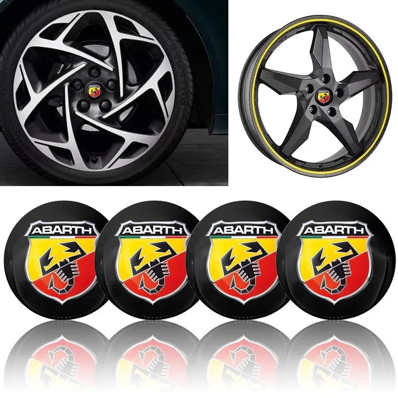4 stücke Auto Rad Center Hub Center Cap Felge Hub Staubdichte Abdeckung Emblem Aufkleber Für Abbas Abarth Fiat Punto124/125/500 Stilo Ducato