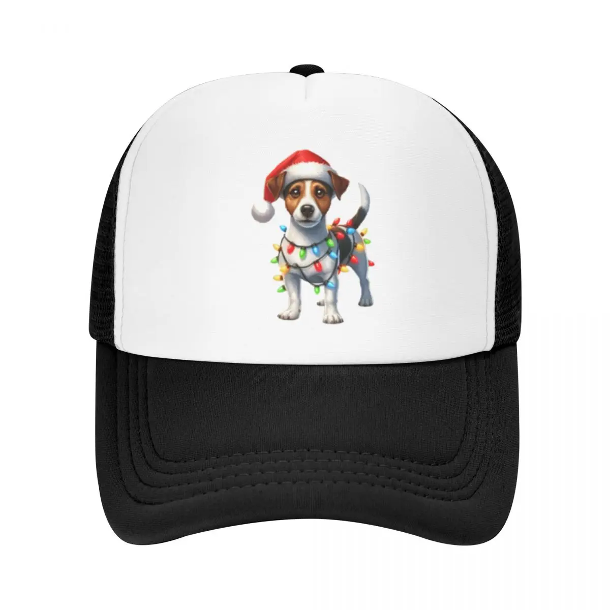 Jack Russell Terrier Dog Christmas Animal Summer Mesh Baseball Caps Women Men Camping Female Beach Sun Hat Trucker Cap