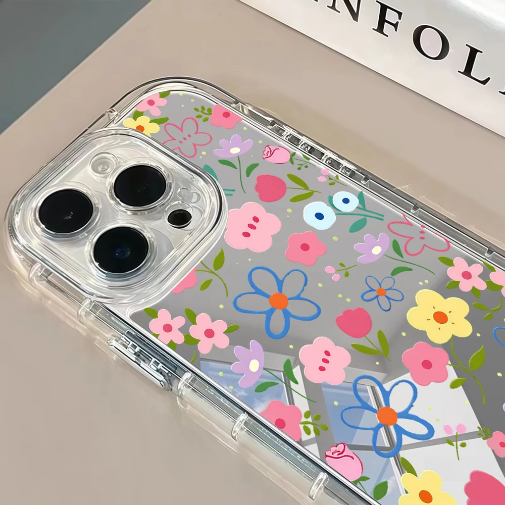 Korean Ins Style Floral Silver - Phone Cases Korean review and price