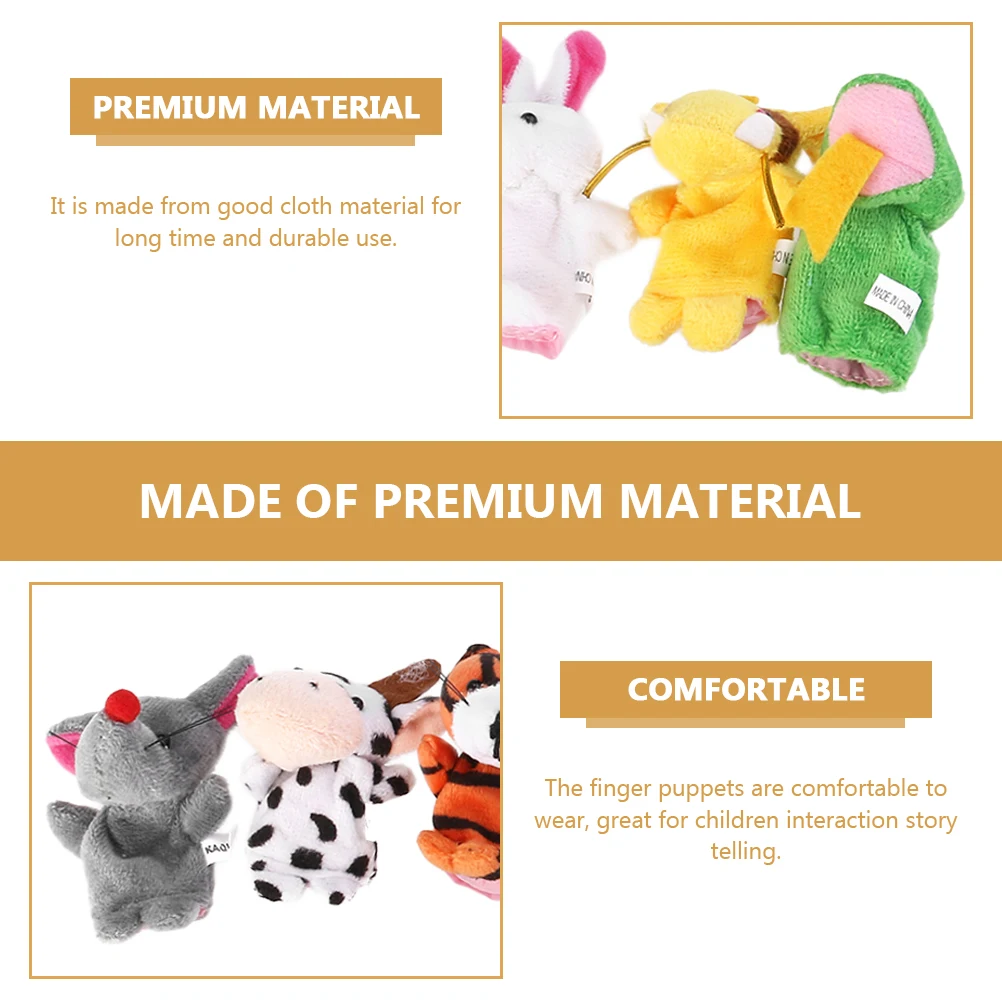 12 個の干支指人形愛らしい耐摩耗性子供向けストーリーテリングファミリータイムハンドパペットプレイ動物ポータブル明るい