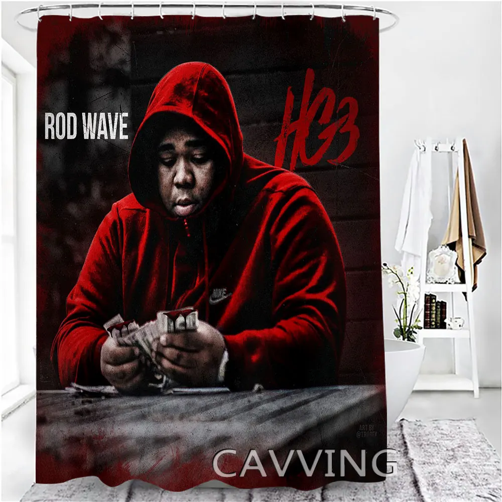 Rod  Wave  3D Printed  Shower Curtains Waterproof Bathroom Curtain Anti-slip Bath Mat Set Toilet Rugs Carpet Home Decor   F01