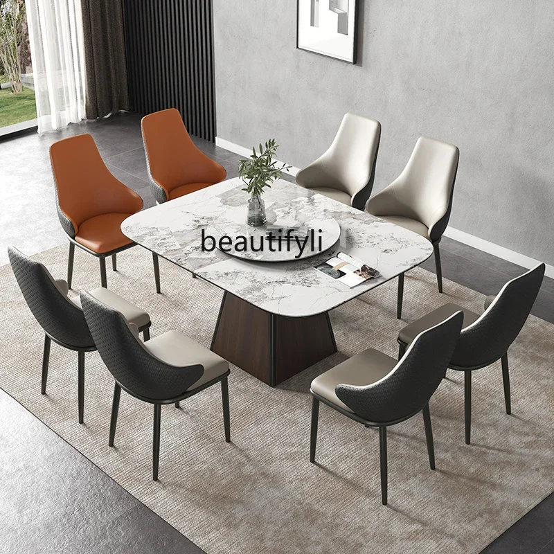 

Pandora Stone Plate Retractable Square and round Dual-Use Solid Wood Stone Plate Dining Table Retractable Rectangular