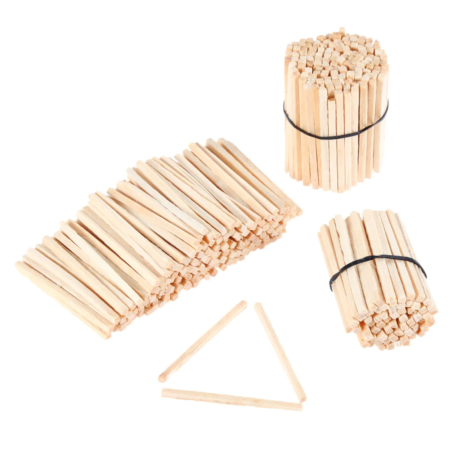 200pcs Wood Sticks Match Rods Natural Wooden 3D Puzzle DIY Craft Kids Mathematics Teaching Aids Educational Learn Tools 42mm*2mm