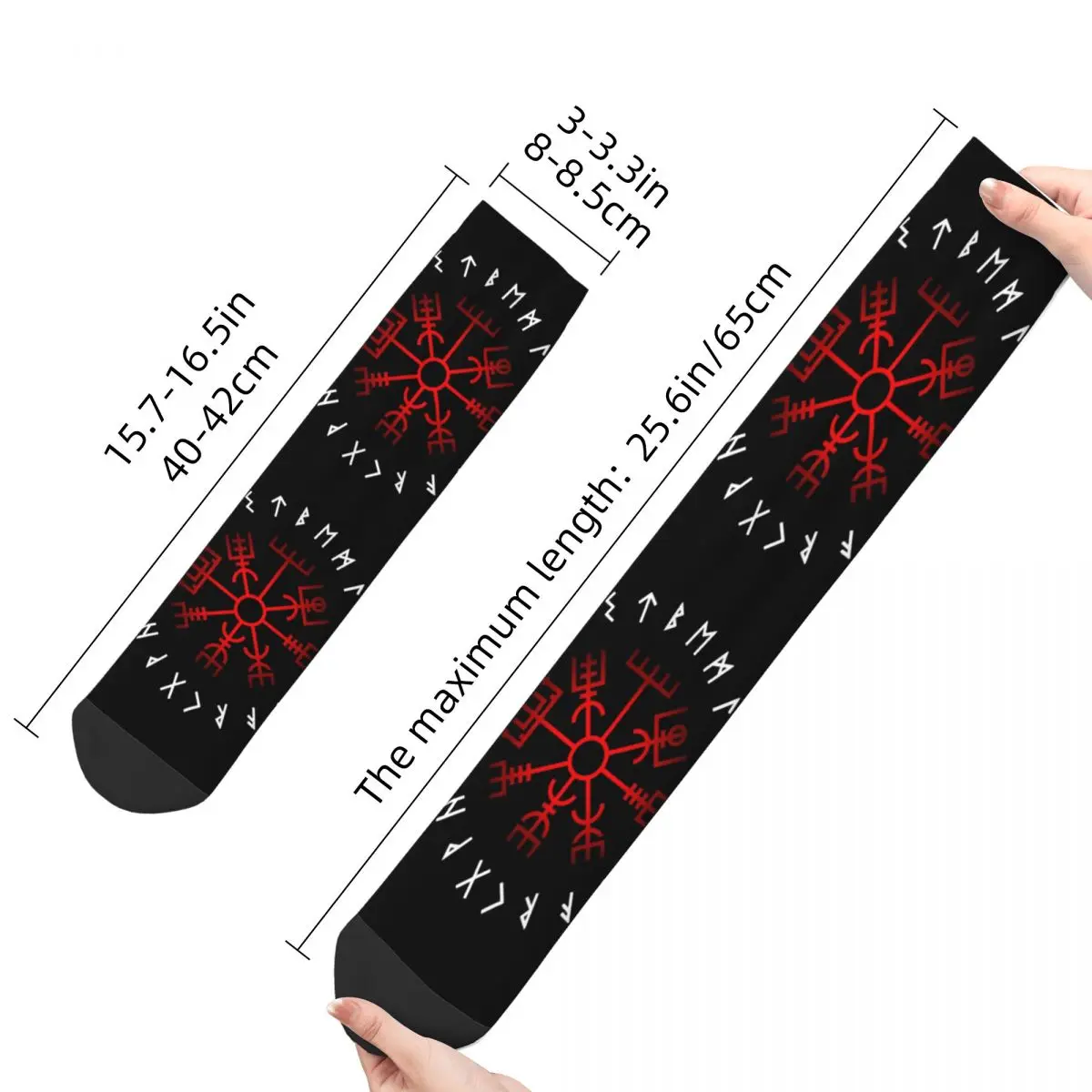 VEGVISIR COMPASS Viking Kawaii Socks Hiking Cartoon Pattern Socks