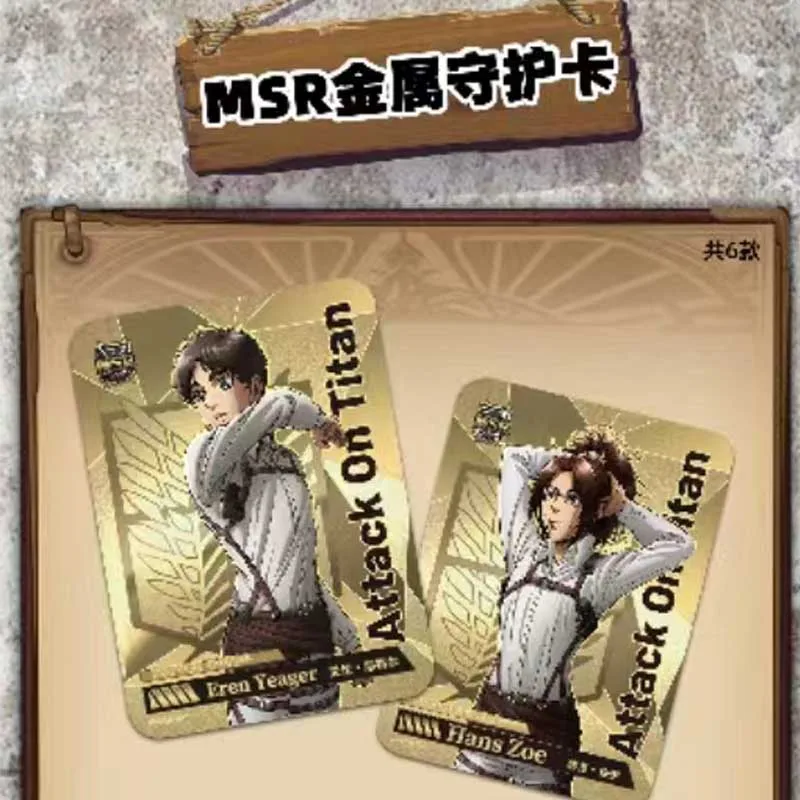 Attack On Titan Collection Cards Gift Box New Metal Ssr Sp Anime Acg Character Party Games Trading Cards