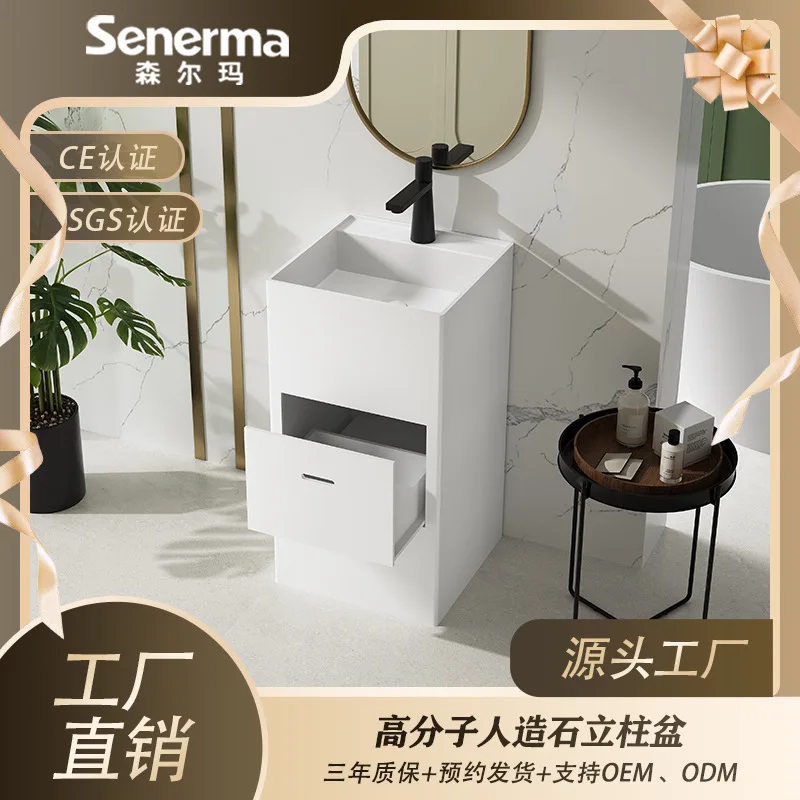 With faucet hole, drawer storage, square artificial stone wash basin, pillar basin, home stay, hotel, source factory