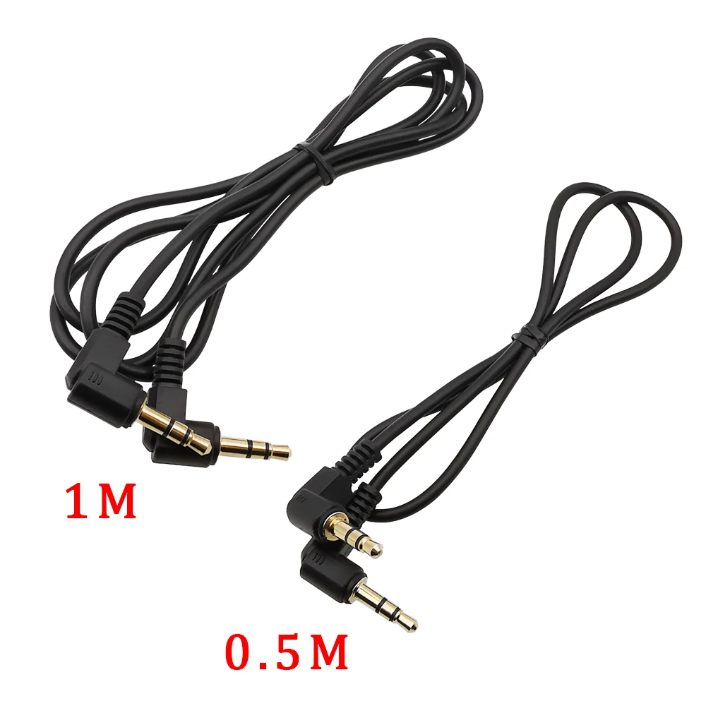 90 Degree 3.5mm Jack Stereo Audio Extension Cable Right Angle 3.5mm 3 Pole Male to Male TRS Plug Car AUX Speaker Headphones Cord