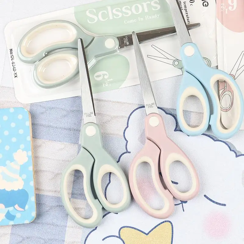 Multifunktionale Schere aus Edelstahl, Bastelschere, DIY-Handwerk, Papierschneidewerkzeug, Niedliche Griffe in Bonbonfarben – Detail 2