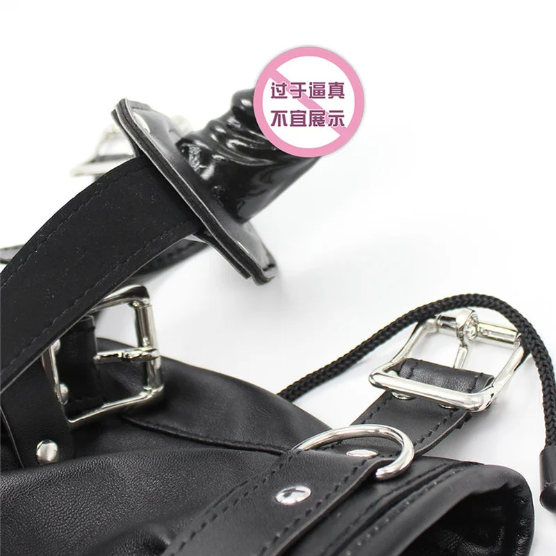 قابل للقفل فو الجلود الأعرج هود الحرمان الحسي قناع قابل للتعديل الغمامة والقضيب الهفوة ازياء مثيرة غريبة لعبة الجنس للأزواج