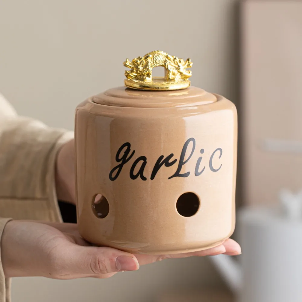 Hollow Ginger and Garlic Storage Jar Kitchen Garlic Storage Jar with Cover Kitchen Household Creative Storage Jar Kitchenware