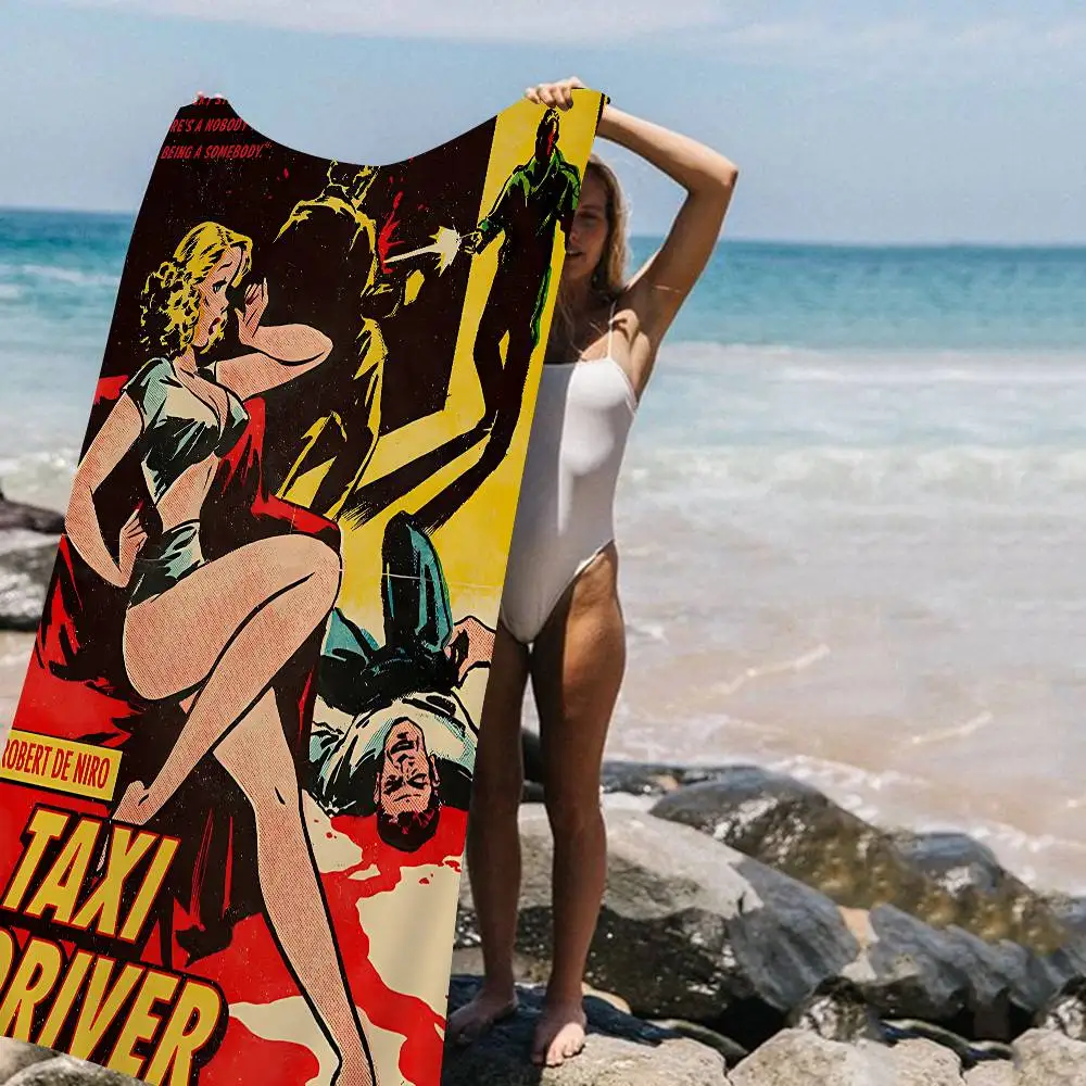 TAXL DRIVER Microfiber Printed Beach Towel Mountain Climbing Yoga Beach Swimming Running Absorbent Soft Towel