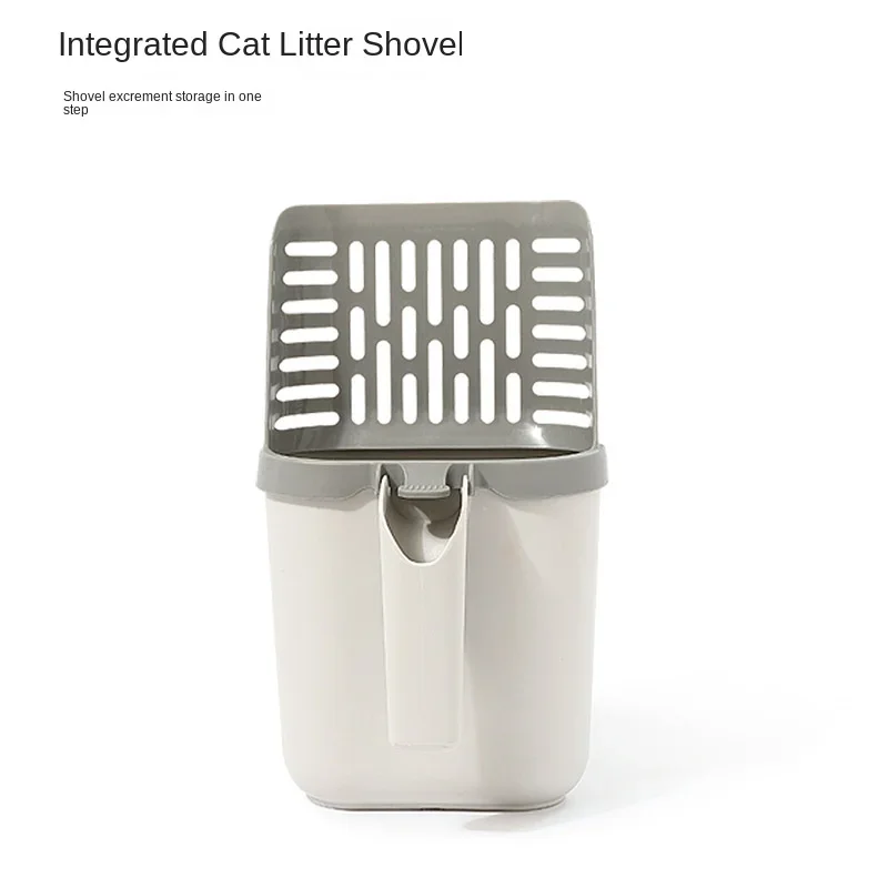 Pet Cleaning Tool, Large-capacity Integrated Cat Litter Scoop and Trash Can, Poop Storage Box Home and Outside