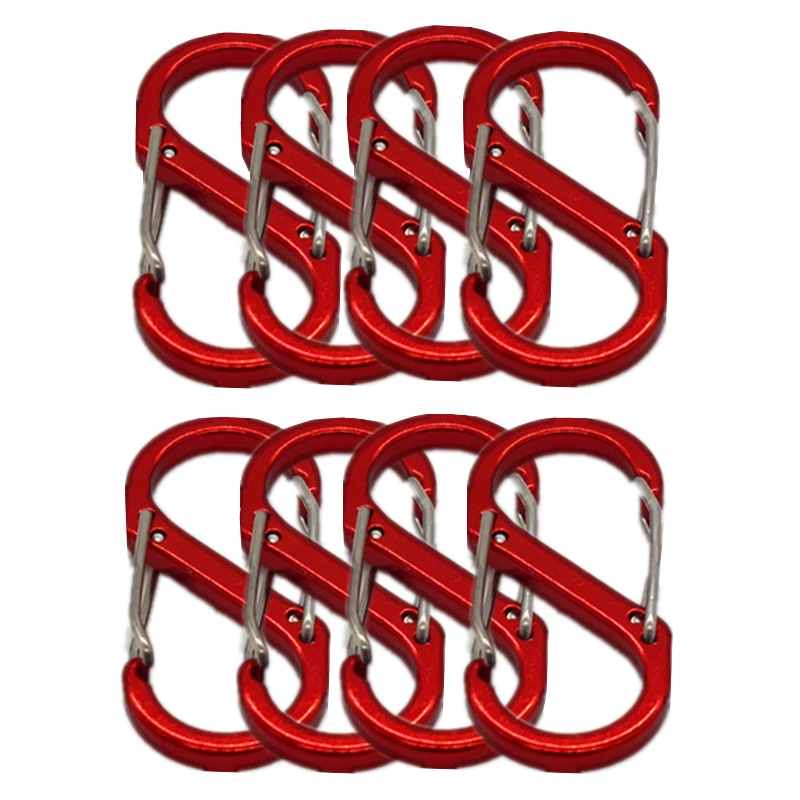 Spring Hook， Aluminum Alloy Carabiner， Spring Clasp ，Outdoor Backpack Camping Keychain Fishing Tools Lock Buckle Snap Clip Tools