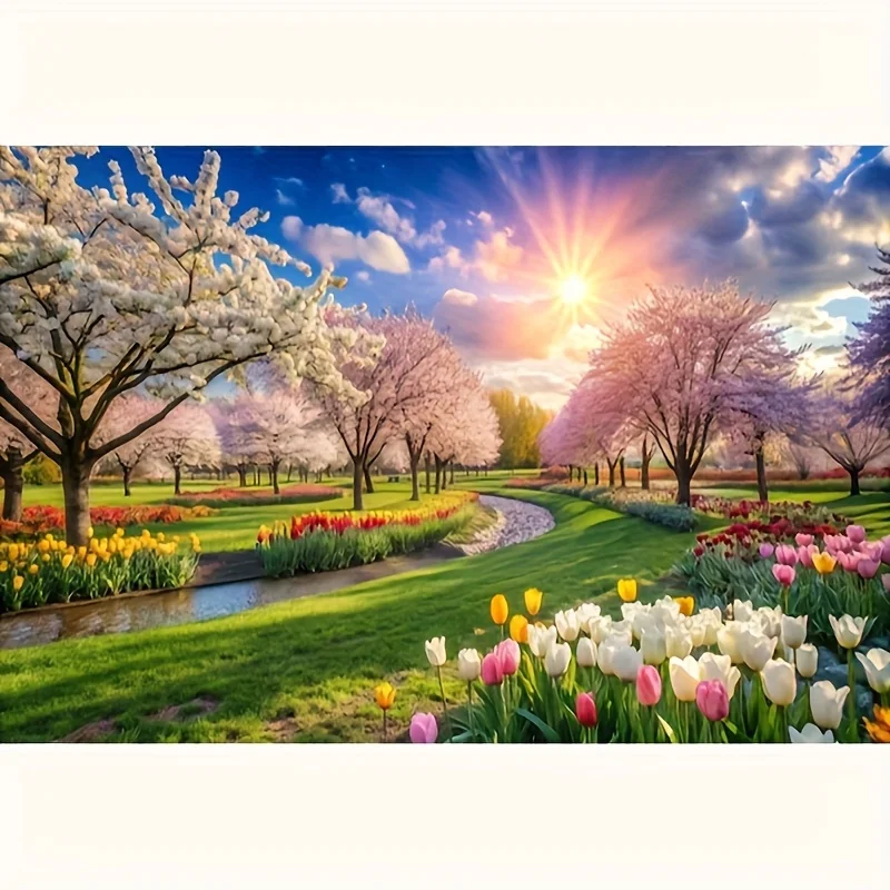 quebra-cabeca-de-500-1000-1200-2000-pecas-com-flores-de-cerejeira-e-tulipas-ideal-para-lazer-e-entretenimento-adequado-para-iniciantes-decoracao-de-parede-para-casa