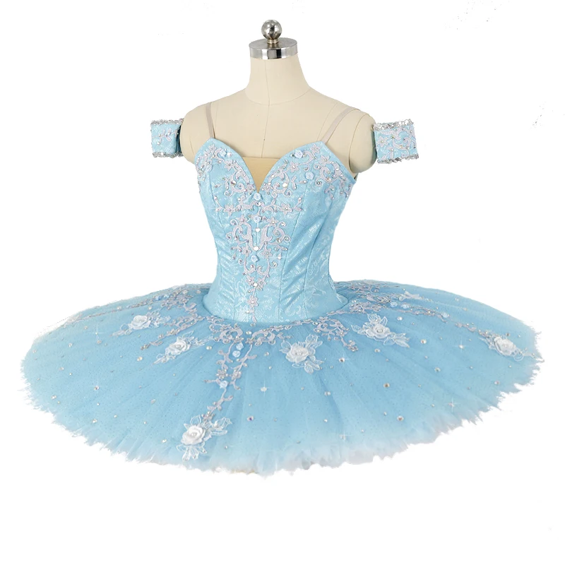Bella Durmiente tutú profesional ballet pájaro azul mujeres YAGP panqueque Ballet tutú traje de actuación clásica sin elasticidad