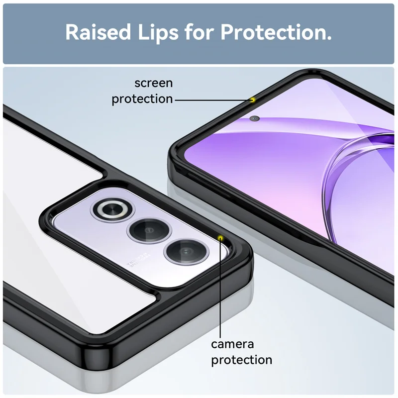 Hybrid Rugged Case for Oppo A80 5G CPH2639 Silicone TPU Bumper Crystal Clear Armor Hard Back Cover Case for Oppo A80 5G CPH2639