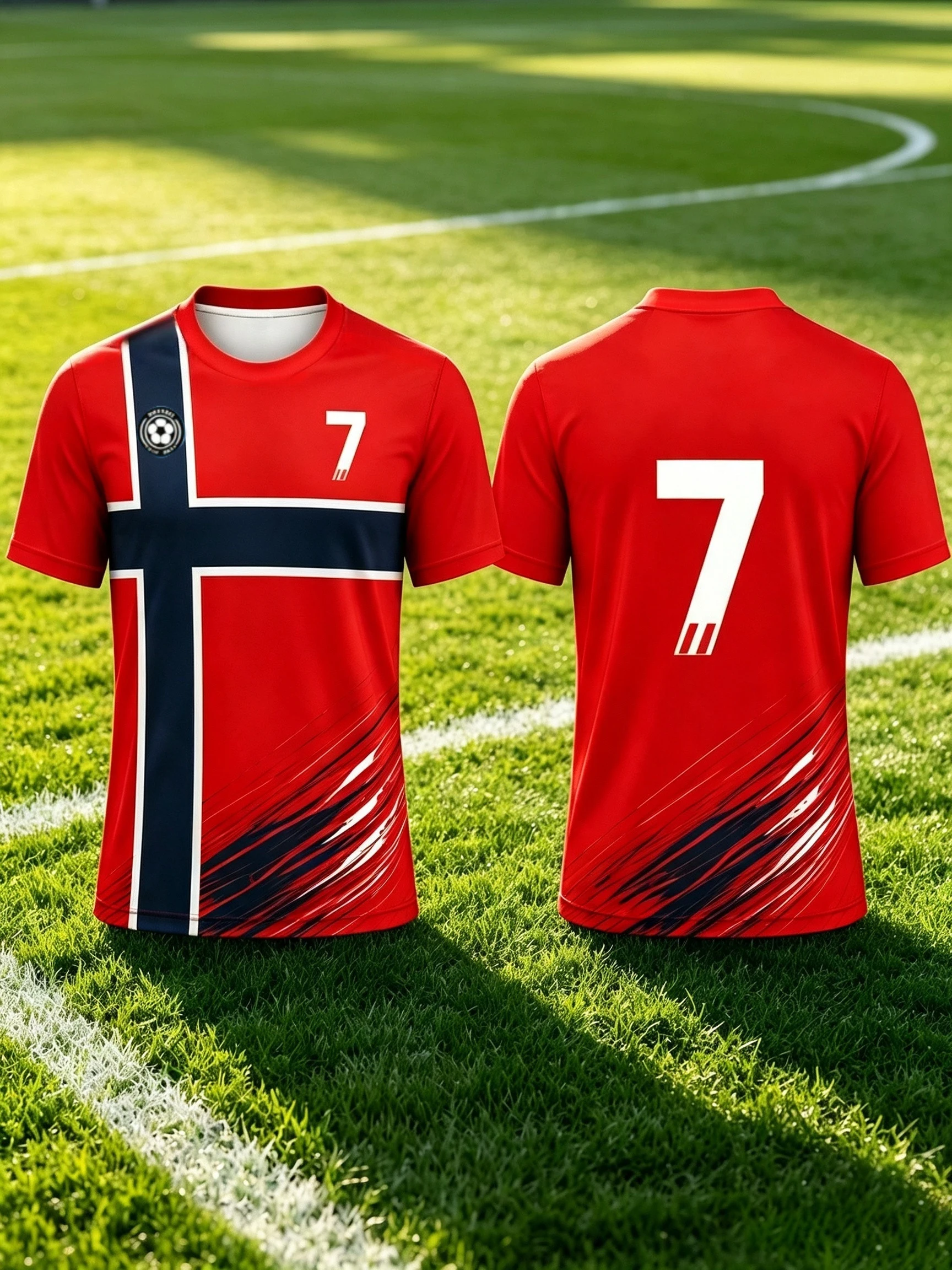Norway Viking Dragon Football Jersey Men Flag Number 9 Print Short Sleeve T‑Shirt Norwegian National Soccer Fan Sports Tee Tops