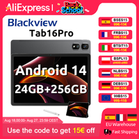 Blackview Android 14 Tab 16 Pro 11 Inch Touch Tablet 2K Screen 24GB +256GB 4G LTE+5G WiFi Gaming Tablets with Protective Shell