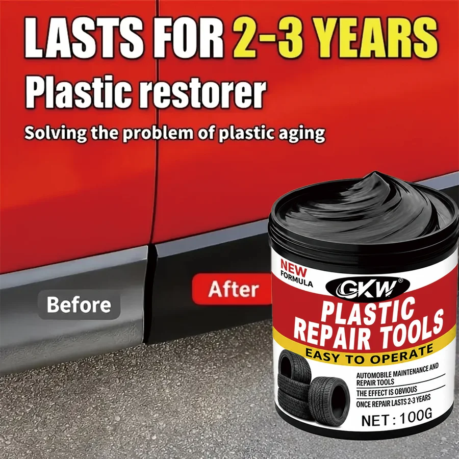 Car Interior Plastic Bumper Leather Seat Rubber Tire Fade and Scratch Repair Coloring and Refurbishment Paste