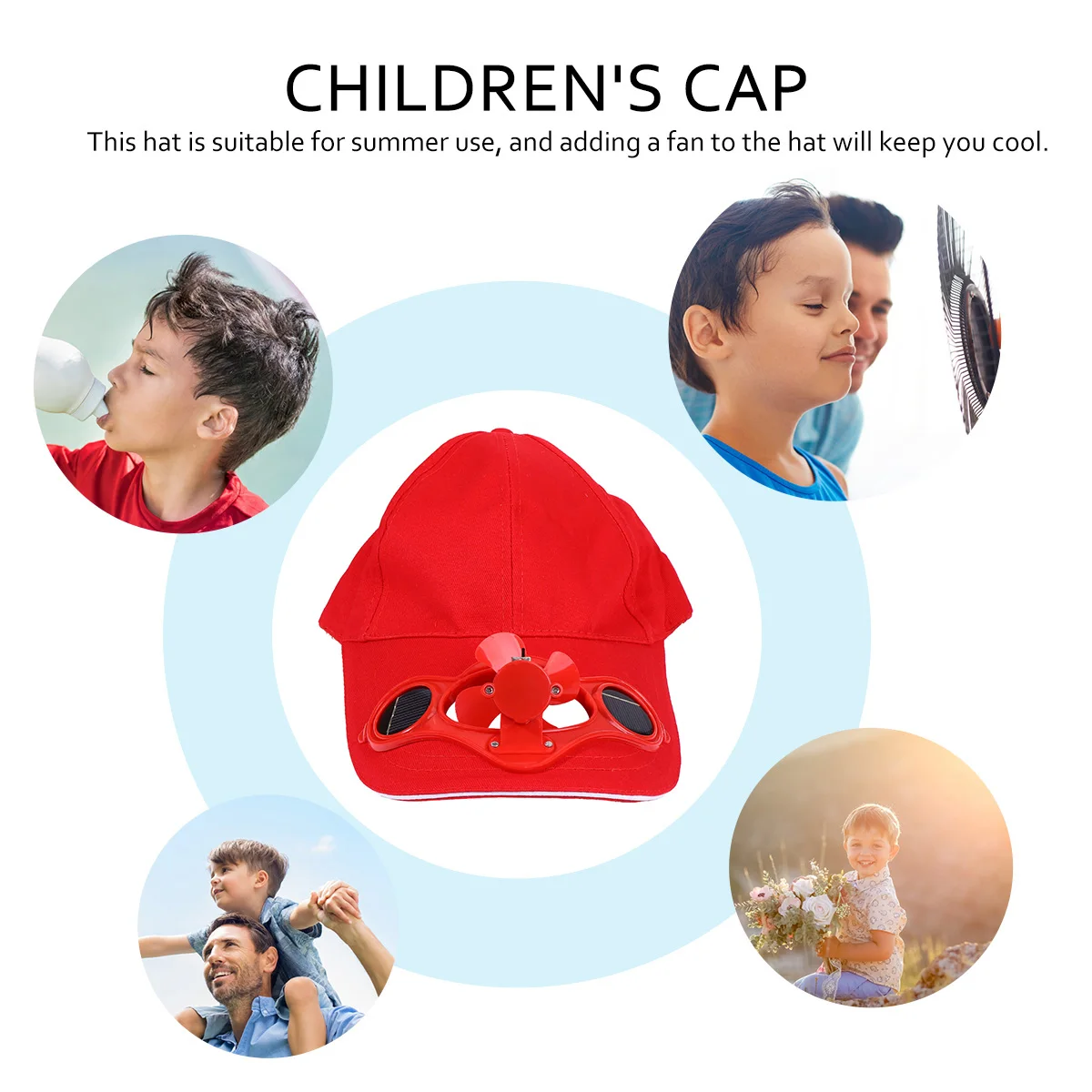

1pc Children Fan Solar Energy Storage Cotton Sun Block Hat Summer Cap Kids Cool Lightweight Fan Cap For Outdoor Play Travel