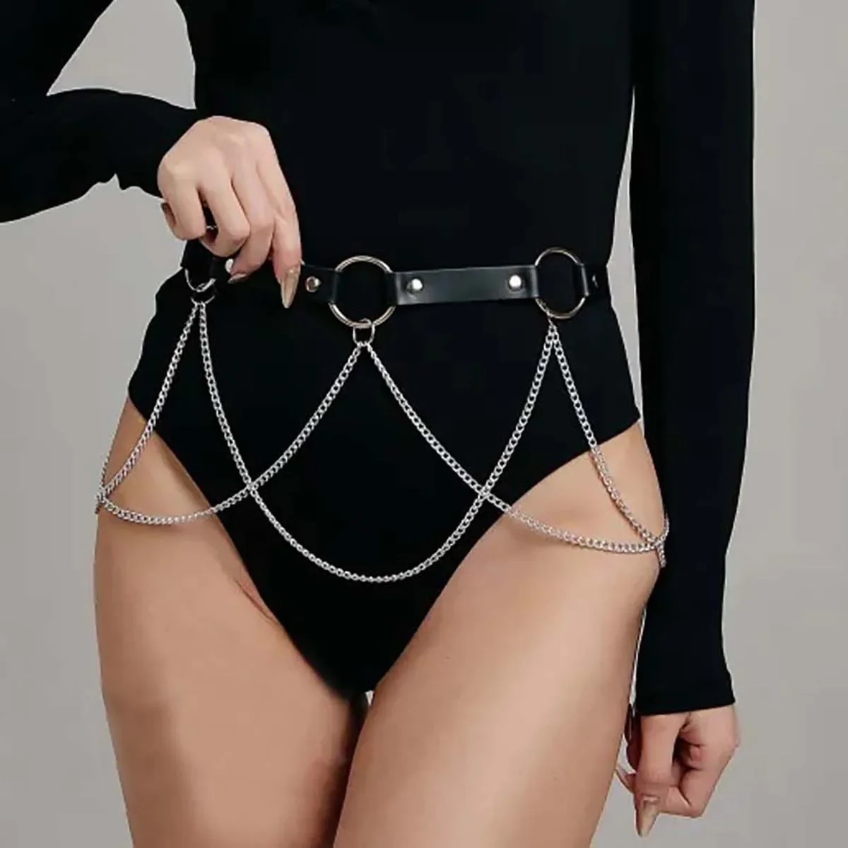 Женские модные крутые ремни, женские цепочки с кисточками, кожаный пояс в стиле панк, Harajuku, декоративный пояс, аксессуары для готической одежды