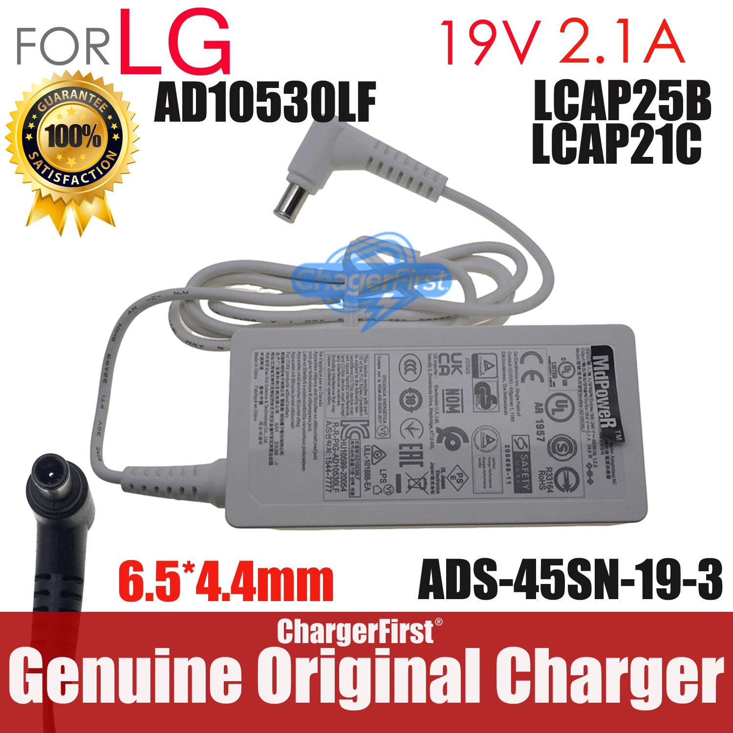 19V 2.1A 40W ADS-45SN-19-2 For LG Monitor LCD TV 58A34/29UM59 Switching Adapter Charger ADS-45SQ-19-3 19040E EAY65890001 LCAP21C