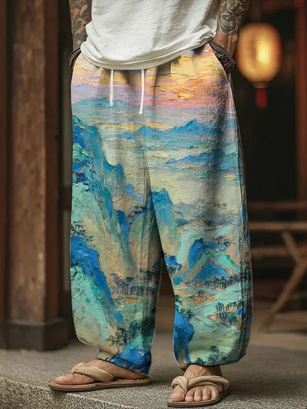 

Модные новые брюки 2026 года в полоску с принтом в стиле тушью, свободные, прямого кроя, для активного отдыха, уличные, в стиле Харадзюку, повседневные, больших размеров