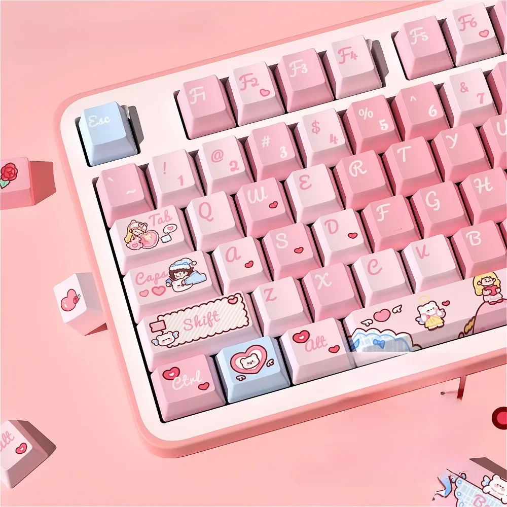 

130 Keys, Cherry, Love Fairy, Keycaps PBT for Mx Cherry Gateron Switch Mechanical Keyboard Kit