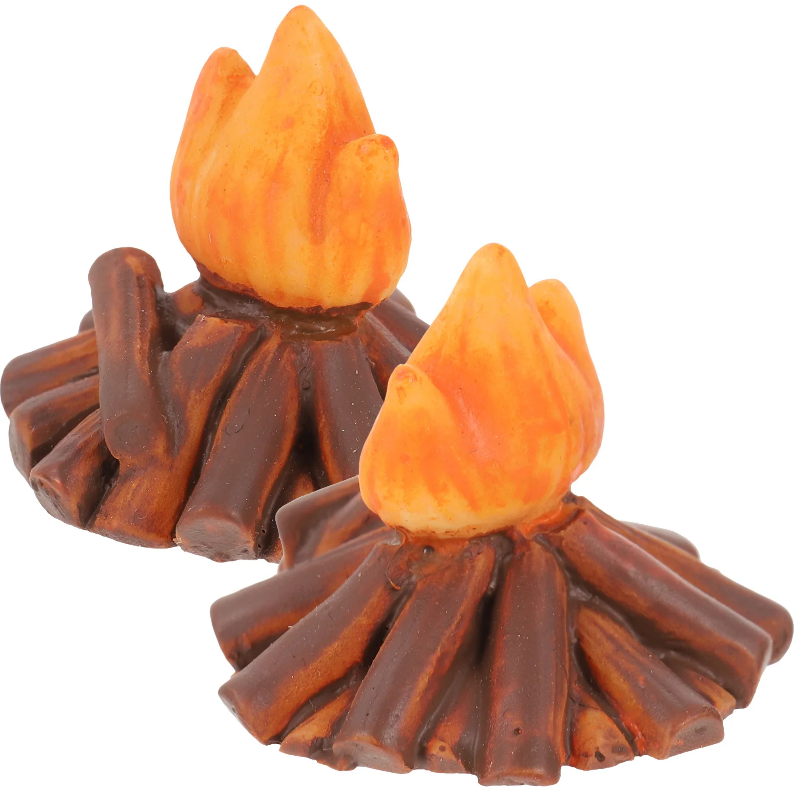 2 Pcs House Campfire Model Pretend Bonfire Dollhouse Miniature Camping Toy Minature Dollhause