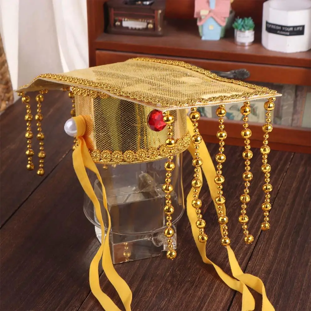 Bradde Chain Chinese Emperor Crown Tang Dynasty Traditional Imperial Tiara Headwear Hat Han Dynasty Cosplay Hanfu Headband