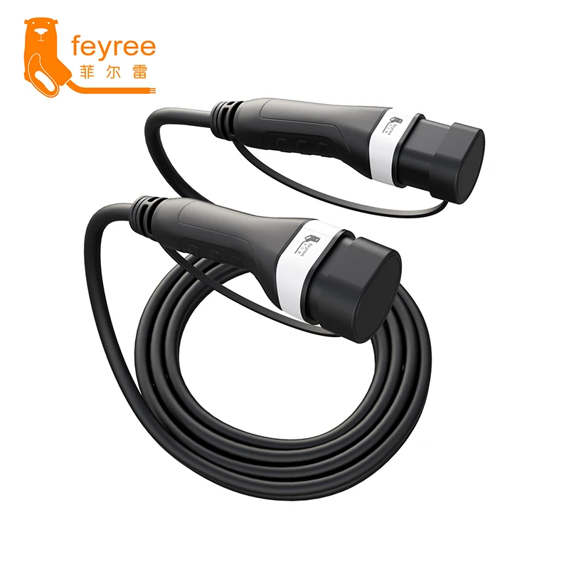 feyree Type2 Female to Male Plug EV Charging Cable 16A 11KW 32A 22KW 3Phase Electric Car IEC62196 Cord for Charger Station