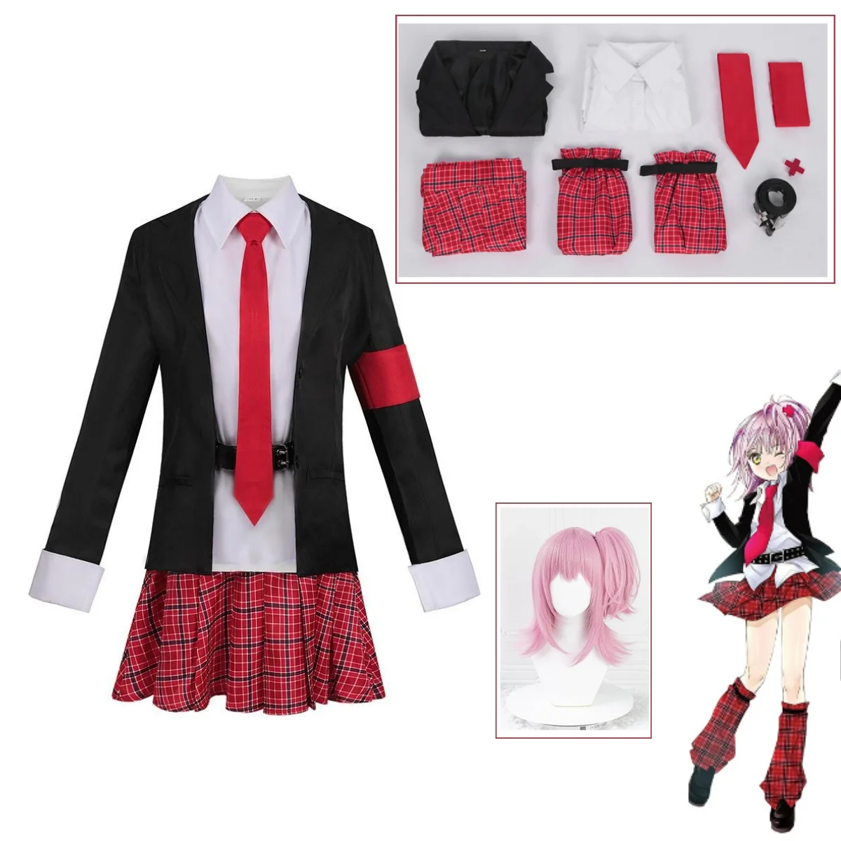 Hinamori Amu Cosplay Costume Wig Girls JK School Uniform Role Play Clothing Halloween Carnival Party Outfits Suit Pre-sale