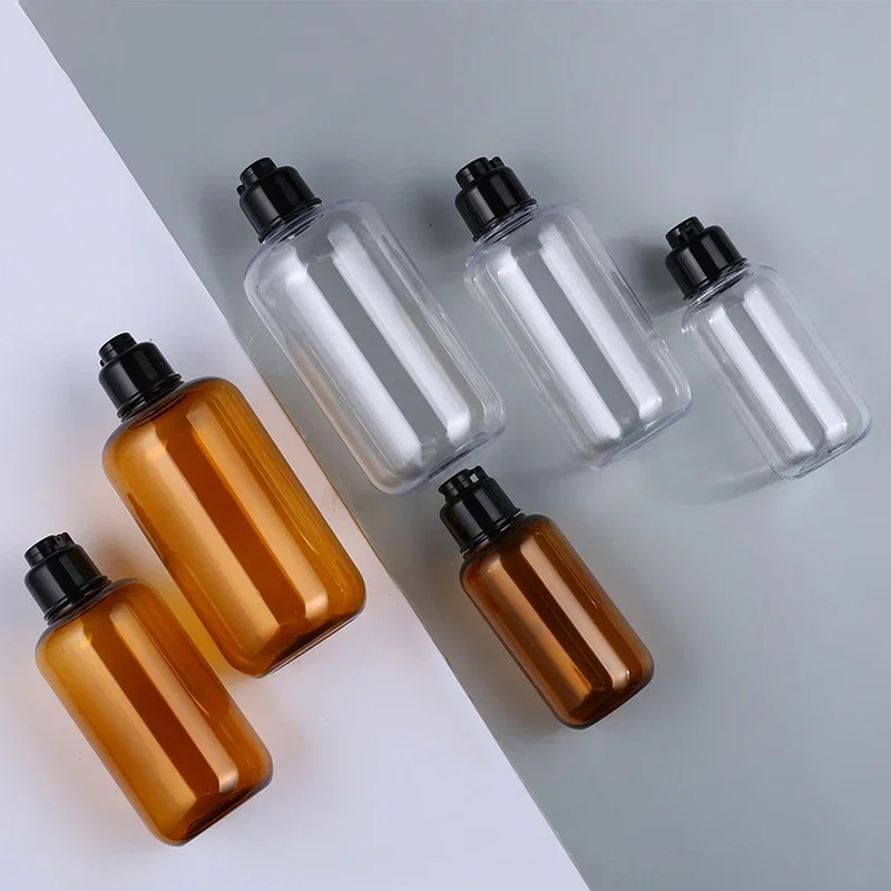 

10Pcs 100/200/300ML Empty PET Cosmetic Jingle Cover Containers Liquid Bottles Large Capacity Emulsion Sub-Bottle Travel Bottle